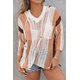 thumbnail image 3 of ABPHQTO Jersey de mujer con capucha y aberturas colorblock a rayas blancas, 3 of 5