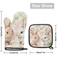 thumbnail image 2 of Spring Easter Bunny Oven Mitts and Pot Holders Set of 2, Watercolor Floral Cute Heat Resistant Oven Mitts Kitchen Oven Glove for Cooking, Baking, 2 of 6