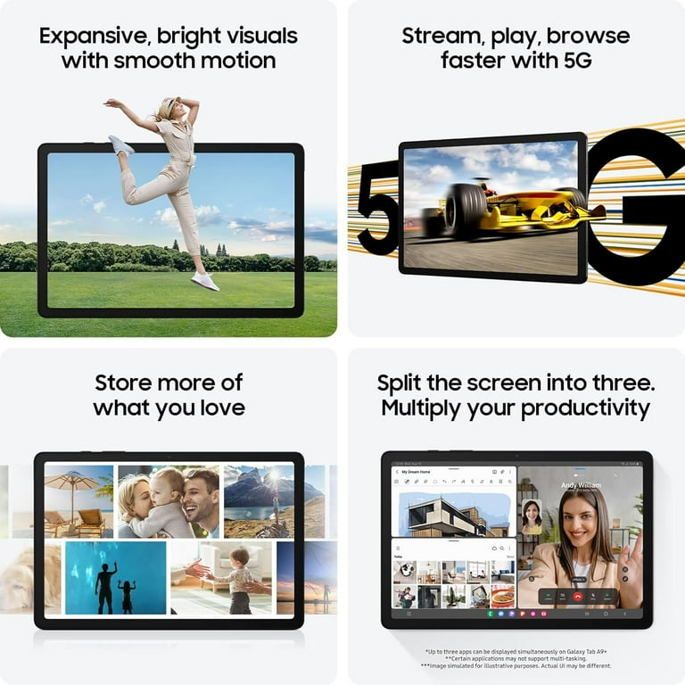 Samsung Galaxy Tab A9+ Plus 5G (WiFi + Cellular) 11” Tablet Samsung Galaxy Tab A9+ Plus 5G (WiFi + Cellular) 11” Tablet