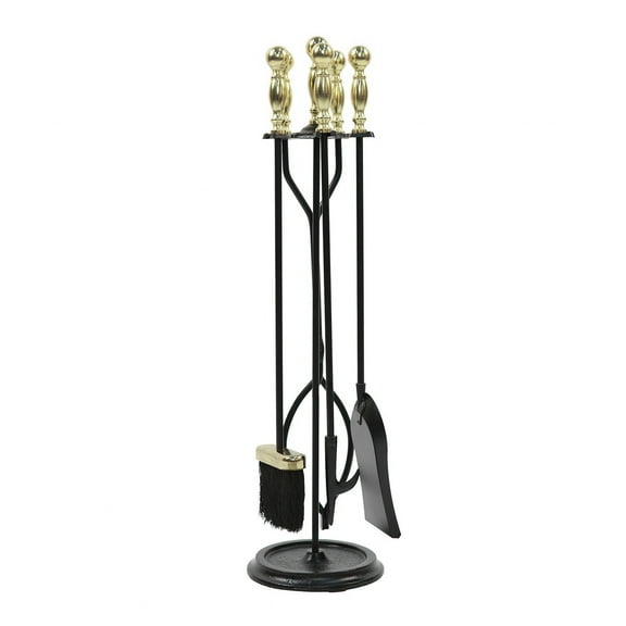 Minuteman International Sutton Fireplace Toolset, Polished Brass & Black