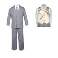 thumbnail image 2 of 7pc Baby Toddler Boy Formal Party Medium Gray Suit w/ Satin Vest & Necktie Sm-20, 2 of 4