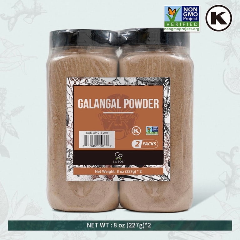 Soeos Galanga Powder 8oz (227g), Twin Pack, 16oz Total, Non-GMO