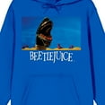 thumbnail image 2 of Beetlejuice Sandworm Monster Logo Long Sleeve Royal Blue Men's Hooded Sweatshirt-Small, 2 of 4