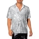 thumbnail image 1 of Camisa de vestido con lentejuelas INSPIRE CHIC para hombres, de manga corta, botón abajo, camisetas de disfraz de disco de los 70, S, plateado, 1 of 4