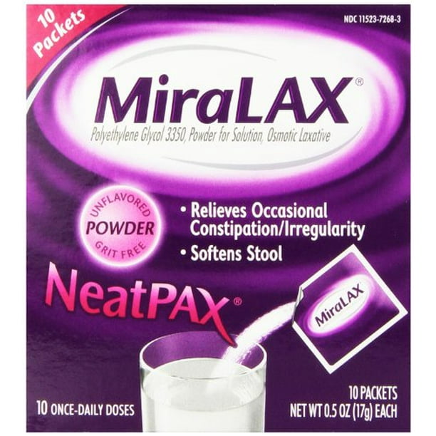 6 Pack MiraLAX Single Dose Sachets, 10Sachets, 0.5 Oz Each Walmart