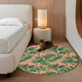 thumbnail image 2 of Round Rugs 4Ft, Palm Tree Tropical Round Area Rug Washable Indoor Throw Carpet, Pink Summer Botanical Leaves Soft Non Slip Circle Rug for Kitchen Nursery Room Home Decor Aesthetic, 2 of 8
