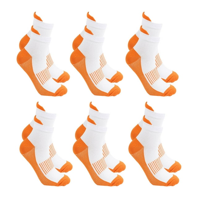 Jumpingount 6 pares de acrílico de textura que no destiñe estable fijo de pies duraderos y que no destiñen y transpirable elástico transpirable Medias Naranja METRO