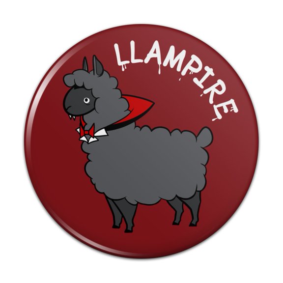 Llampire Llama Vampire Funny Pinback Button Pin
