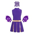 thumbnail image 3 of iixpin Cheer Leader Costume for Girls Sports Dress Outfit 6-16 Years Cheerleading Uniform Performance Dancewear A Purple 8, 3 of 6