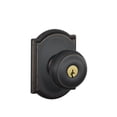 thumbnail image 4 of SCHLAGE F51A Georgian with Camelot Rose Keyed Entry Lock C Keyway with 16211 Latch 10063 Strike Matte Black Finish, 4 of 7