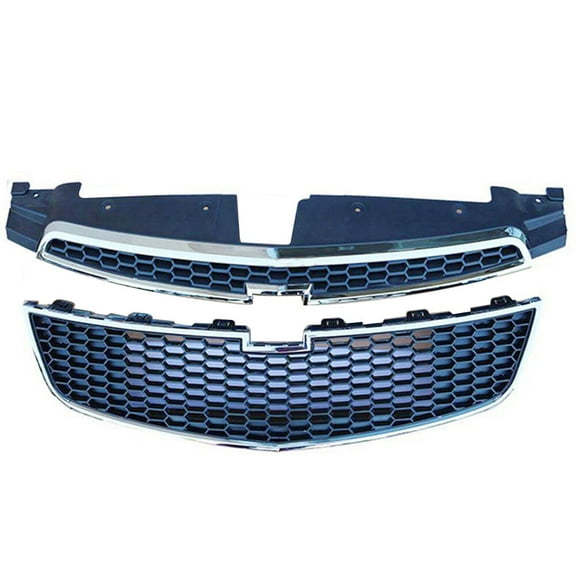 2 Pcs Front Bumper Upper Lower Grille Set Fit for Chevrolet Cruze 2011-2014