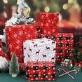 thumbnail image 5 of Christmas Wrapping Paper Roll - Red White Black Buffalo Plaid Gift Wrapping Paper for Xmas,Birthday,Seasonal Winter Holiday Party - 3 Mini Roll -17in x 120in Per Roll(42.3 sqft), 5 of 14