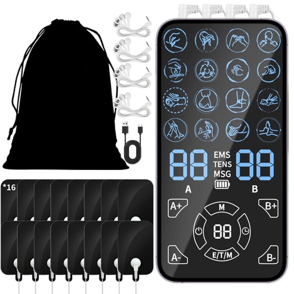 16-mode TENS muscle electrical stimulator, meridian therapy device, AB four-channel shoulder and neck massager, EMS pulse massager