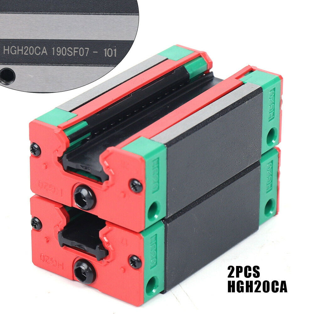 2pcs HGH20CA Rail Block Carriage Slider Linear Guide Steel Sliding Block Durable 