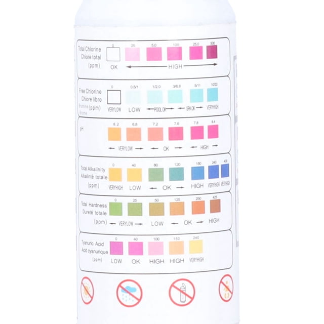 Tiras reactivas para spa ANGGREK 2 botellas de Papel de prueba de PH duradero