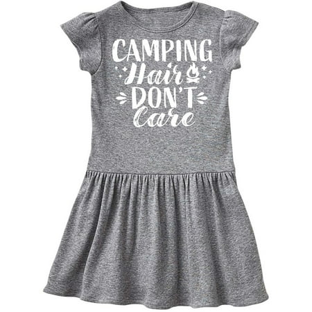 

Inktastic Camping Hair Dont Care with Campfire Gift Toddler Girl Dress