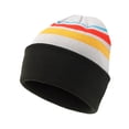 thumbnail image 3 of TOPTIE Multi Color Stripe Knit Beanie Winter Soft Unisex Cuffed Beanie Sport Hats Ski Cap with Pom Pom-ARMYGRREN, 3 of 8
