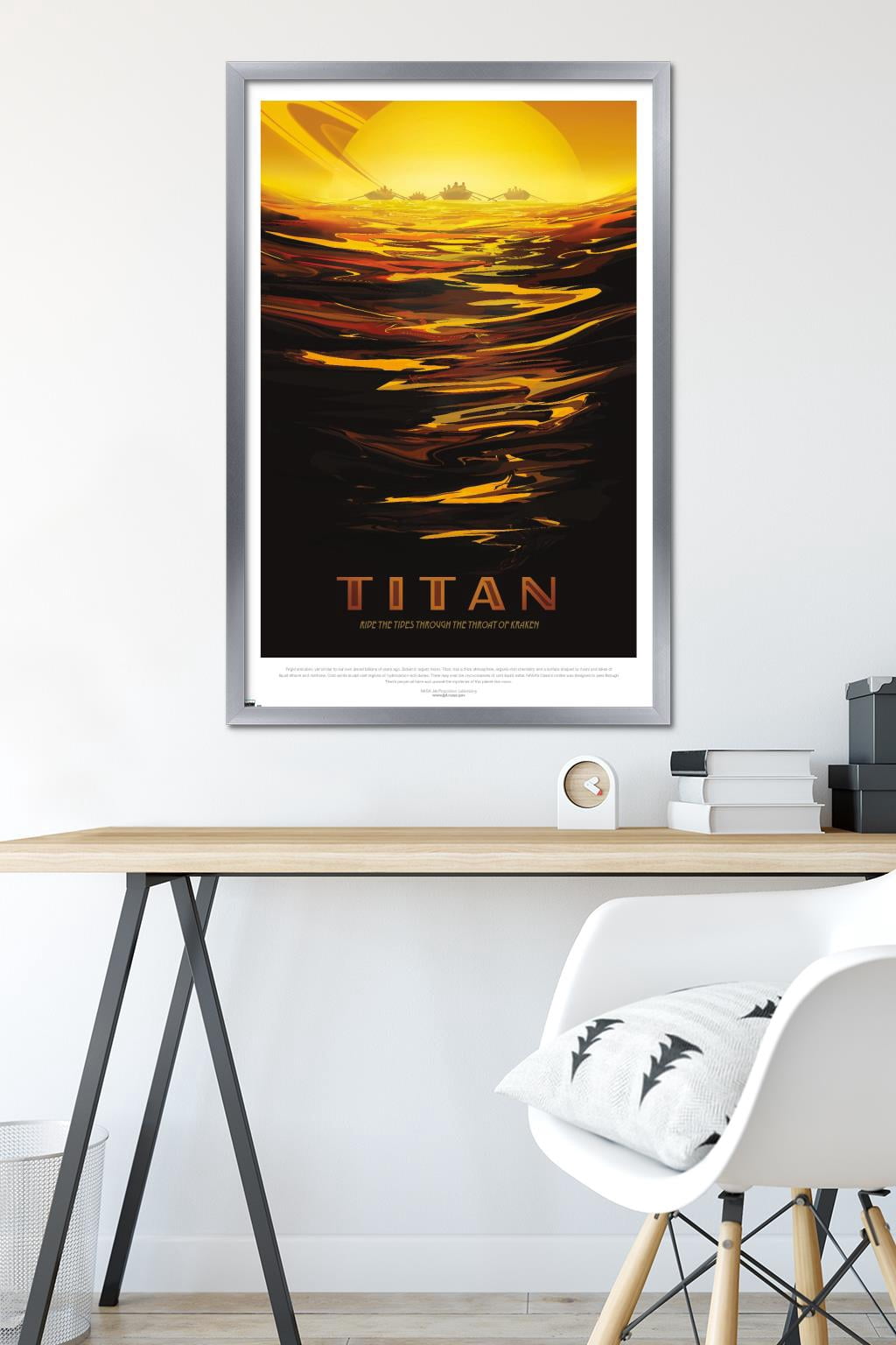 NASA - Titan Travel Poster Wall Poster, 22.375" x 34" Framed