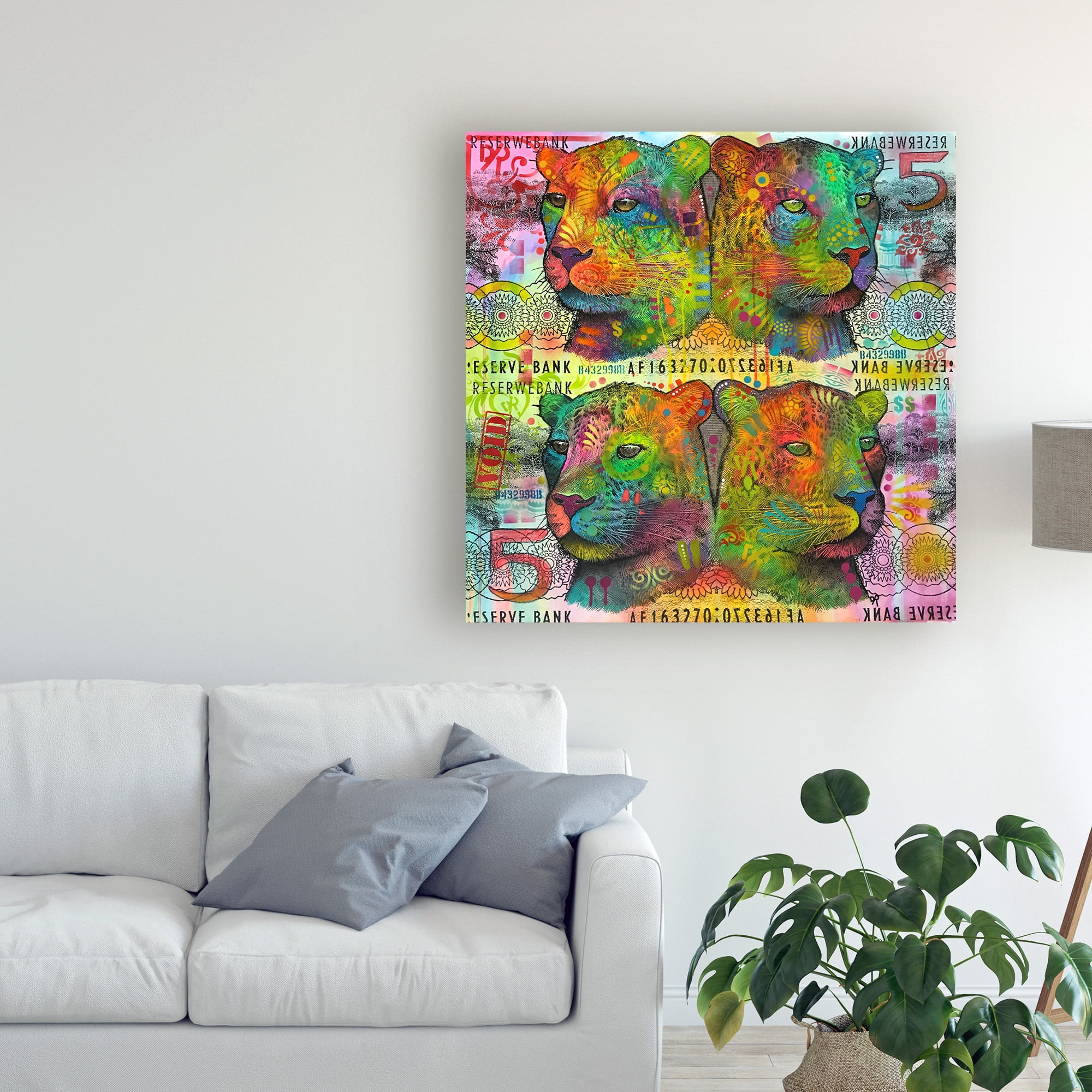 Trademark Fine Art 'Big Cat Reflect 5' Canvas Art by Dean Russo