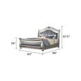 thumbnail image 2 of 4 Piece Bedroom Set, Queen Size Bed Frame Platform with Crystal Upholstered Headboard & 9 Drawers Dresser Cabinet & 1 Nightstand, Wood Bedroom Furniture Set, Sliver, 2 of 9