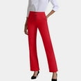 thumbnail image 3 of Women's Stretchy Bootcut Work Pants - High Waisted Slim Fit with Side Pockets, Red Size XXL, 3 of 5