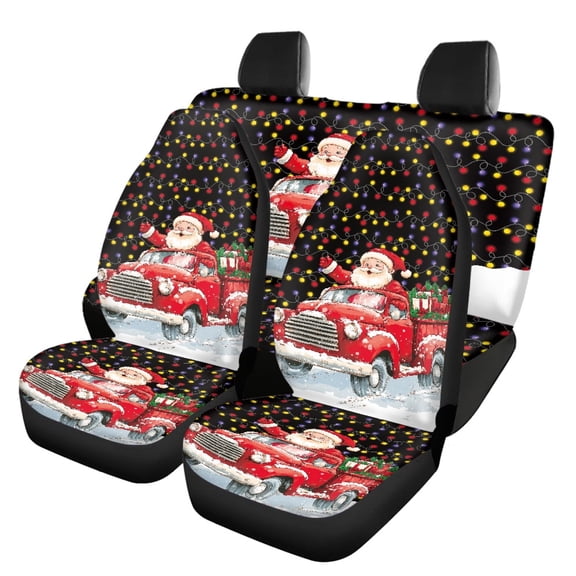 Pzuqiu Car Seat Covers Full Set, Compatible with Vehicle Interior Auto Interior, Front and Rear Seat Cover Set for Trucks Sedans Easy to Install, Christmas