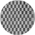 thumbnail image 1 of Ahgly Company Indoor Round Checkered Gray Modern Area Rugs, 5' Round, 1 of 4