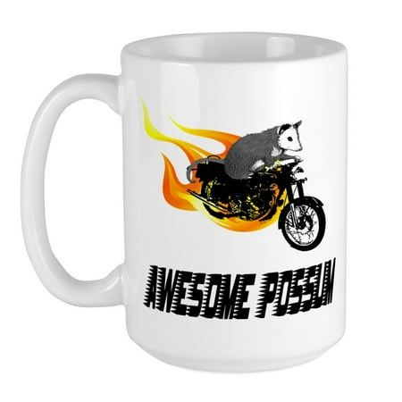 

CafePress - Flaming Awesome Possum Large Mug - 15 oz Ceramic Large Mug