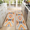 thumbnail image 4 of Kitchen Rugs Sets Of 2,Brown Geometric Quatrefoil Pattern Anti Fatigue Kitchen Mat Rugs Non Slip Washable,Decorative Kitchen Floor Mats for Kitchen,Sink,Laundry,17"X47", 4 of 5