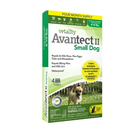 UPC: 0190623250002 | Vetality Avantect II Flea and Tick Prevention for Small Dog  4-10 lbs 4 Doses