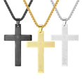 thumbnail image 1 of Collar de Cruz de Acero de Titanio Grueso para Hombre, Dije de Tendencia hip-hop Que No Se Desvanece, Juego a Juego con Escrituras Religiosas, 1 of 7