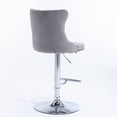 thumbnail image 5 of Newboti Swivel Velvet Barstools Adjusatble Seat Height from 25-33 Inch, Modern Upholstered Chrome base Bar Stools with Backs Comfortable Tufted for Home Pub and Kitchen Island（Gray,Set of 2） 80163, 5 of 15