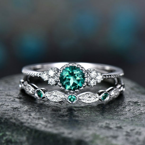 Anillos de compromiso de piedra azul new arrivals