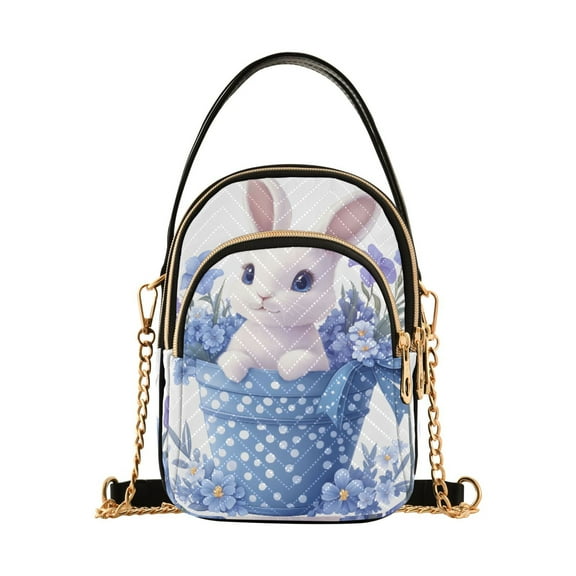 ALAZA Chain Crossbody Bags for Women Easter Rabbit Shoulder Handbag Phone Purse