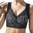 thumbnail image 1 of PEASKJP Women's Bralettes V Neck Bralettes Padded Seamless Adjustable Straps Bra, Black XXL, 1 of 4