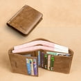 thumbnail image 3 of Ciaoed Men RFID Blocking Secure Wallet Fashion Vintage Purses Genuine Leather Tri-fold Wallet Short Wallet - Coffee, 3 of 5