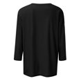 thumbnail image 5 of Black Womens Tops Women's Fashionable and Casual Solid Color Square Neck Three Quarter Sleeve Top T Shirts for Women, 5 of 5