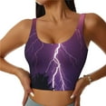 thumbnail image 2 of Uemuo Thunderstorm Violet Purple Pattern Women's Sports Bra - High Impact Support, Breathable, and Comfortable Athletic Bra for Running, Yoga, and Workouts, 2 of 9