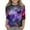 Purple, variant on Girls Fall Tshirts Starry Sky Print Round Neck 3/4 Sleeve Children Purple Girls Fall Tops Casual for 3-4 Years