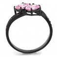 thumbnail image 2 of IP Black(Ion Plating) Stainless Steel Ring with AAA Grade CZ in Rose for Women Rose Stone Color Style TK3444 Size 9, 2 of 3