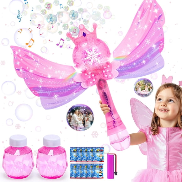 Máquina de burbujas EagleStone Princess con LED y música para niños