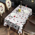 thumbnail image 2 of White Cow Heart Pattern Rectangle Tablecloth 60"x102",Waterproof Polyester Rectangle Table Cloth, Wipeable Spillproof Polyester Tablecloth for Dining, Camping, Indoor and Outdoor, 2 of 6