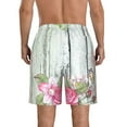thumbnail image 3 of Bixox Men's Vintage Wood with Floral printing Casual Classic Fit Short Summer Beach Shorts, 3 of 6