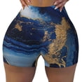 thumbnail image 2 of Balery Navy Blue Marble Pantalones cortos de entrenamiento estampados para mujer, sin costuras, ajustados, para gimnasio, yoga, correr, deportes, ejercicio activo, fitness.-X-Large, 2 of 8