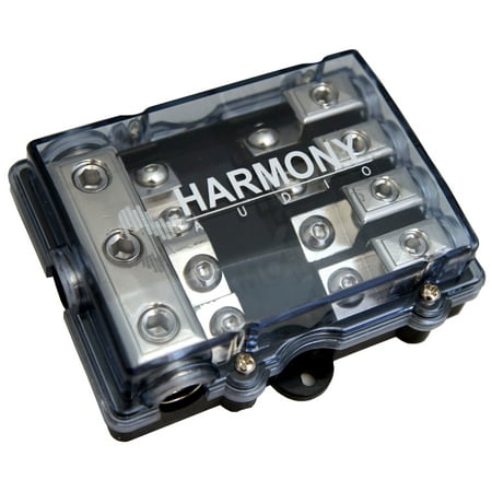Harmony Audio HA-MIDIFD4 Car Stereo 4-Way Mini ANL MIDI Fused Distribution Block (3) 4GA IN - (4) 8GA