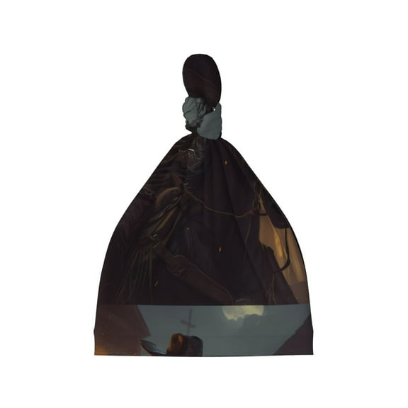 Sikiie Cool Skull Western Cowboy Baby Newborn Hats, Infant Knotted Baby Hat, Beanie Top Knot Caps for Baby Boys Girls