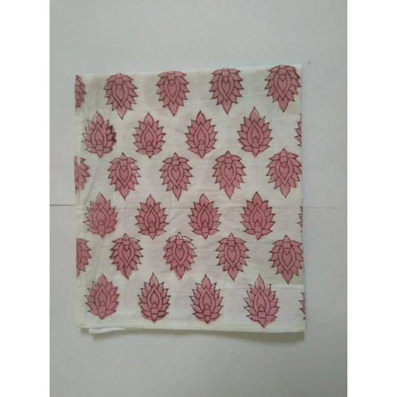 New Era Creation Sage Pink and Off White Indian Floral Hand Block Print Multi Design Cotton Napkins, dinner Napkin, Gifts, Cocktail Napkins