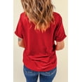 thumbnail image 5 of Women's Red July 4th Sequin Star Graphic T-Shirt for Independence Day | [ZhiHiMeRi] | (US 20-22)2XL, 5 of 6