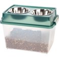 thumbnail image 2 of IRIS USA 47lbs/45qt Large Elevated Dog Food Bowl with Airtight Pet Food Storage Container, Green, 2 of 6