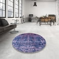 thumbnail image 3 of Ahgly Company Indoor Rectangle Mid-Century Modern Blue Oriental Area Rugs, 2' x 4', 3 of 6